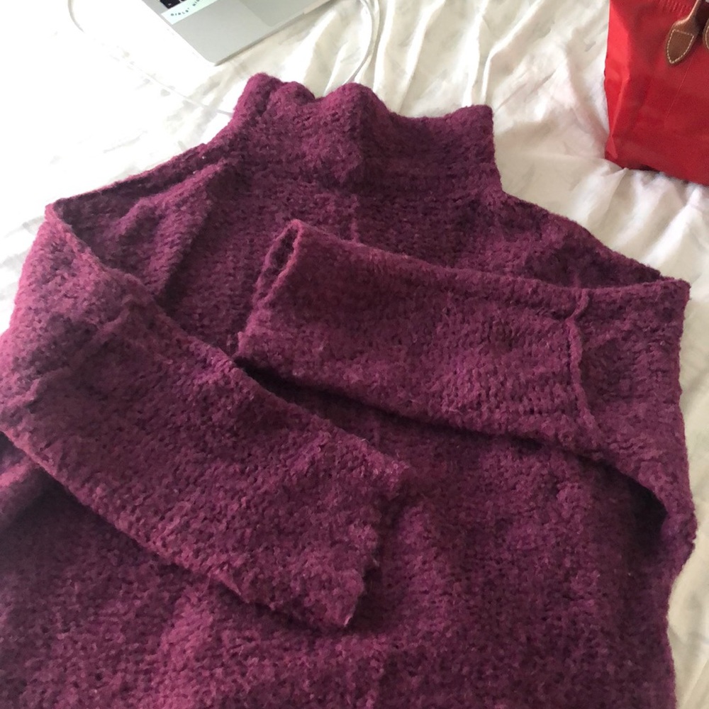 Free people alpaca plum wine oversized turtleneck - Picture 7 of 7